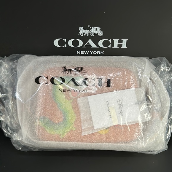 NWT Disney X Coach Flight Bag 19 Mickey Mouse Garden Caterpillar Purse Leather - Picture 5 of 9